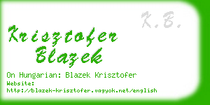 krisztofer blazek business card